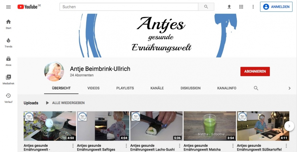 Antjes Youtube-Kanal